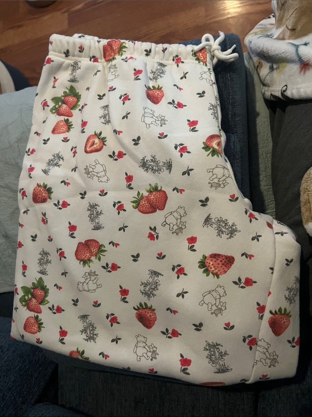 Womens 1x pooh strawberry print sweatpants